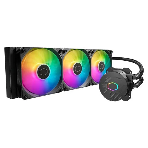 Cooler Master MasterLiquid 360L Core ARGB 360mm Liquid CPU Cooler, 3x ARGB PWM Fans, RGB Pump Head, Black