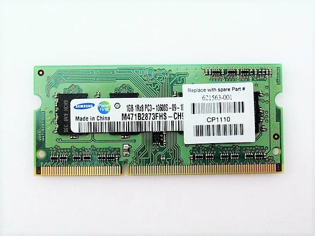 HP 621563-001 Laptop Memory 1GB SODIMM PC3-10600S M471B2873FHS-CH9