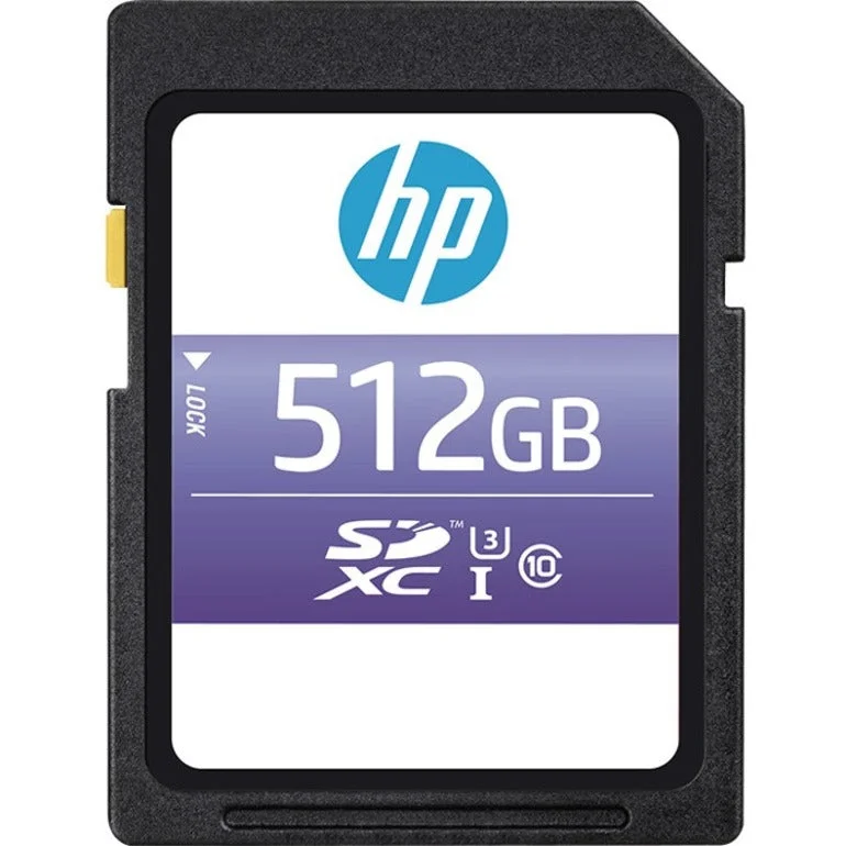 HP P-SD512U395HPSX-GE sx330 Class 10 U3 SD Flash Memory Card, 512GB Storage Capacity, 95 MB/s Maximum Read Speed