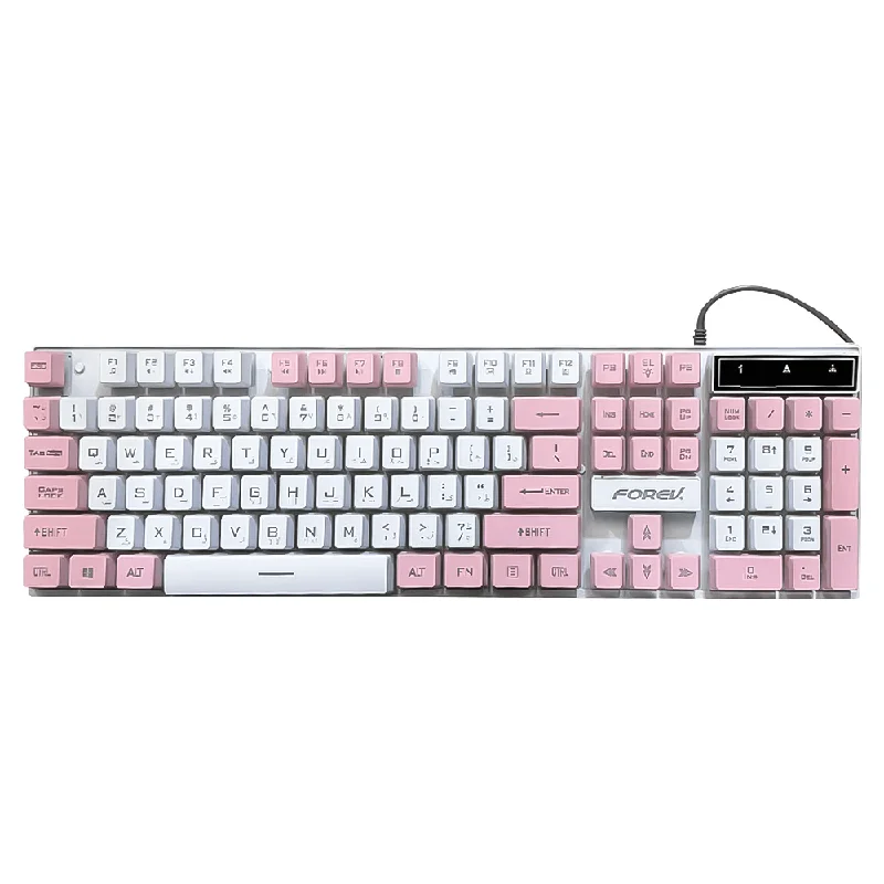 Forev FV-Q8 White Backlit Wired Gaming Keyboard English & Arabic