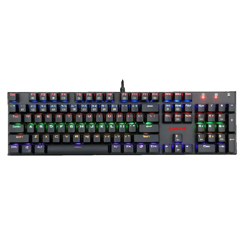 Redragon Rudra K565R-1 Red Switch Wired Rainbow Gaming Keyboard English & Arabic