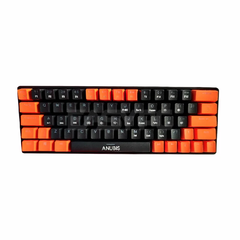 Anubis AG64 RGB Hotswappable Gaming Mechanical Keyboard Black Orange