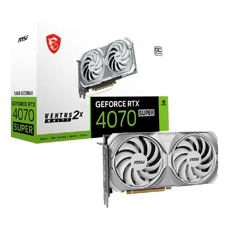 MSI GeForce RTX 4070 SUPER VENTUS 2X OC White Edition 12GB GDDR6X Graphics Card