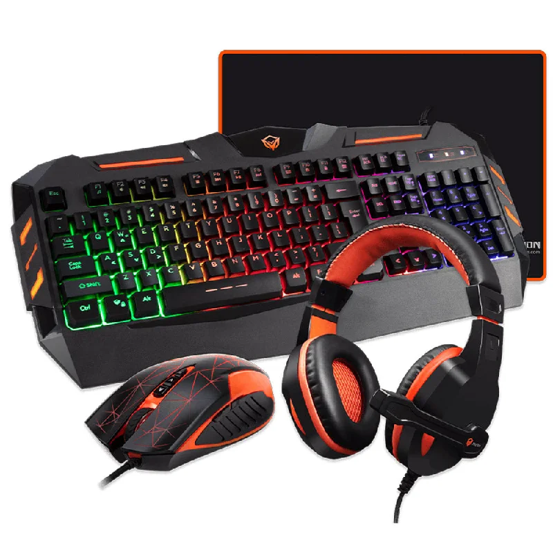 Meetion C500 4In1 Wired RGB Gaming Keyboard + Mouse + Mouse Pad + Headset Combo English & Arabic