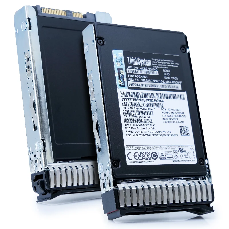 Samsung/Lenovo PM1655 MZILG960HCHQ 800GB SAS-4 24Gb/s Mixed Use 3D TLC 2.5in Refurbished Enterprise SSD