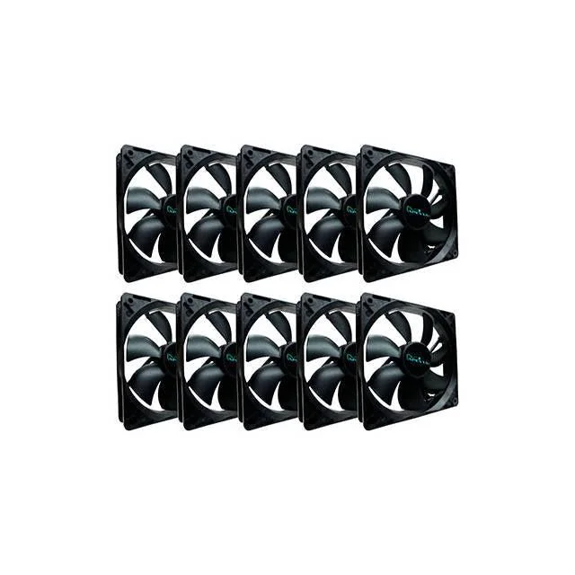 Apevia Cf1012S-Bk 120Mm 4Pin Molex + 3Pin Motherboard Black Case Fan (10-Pk)