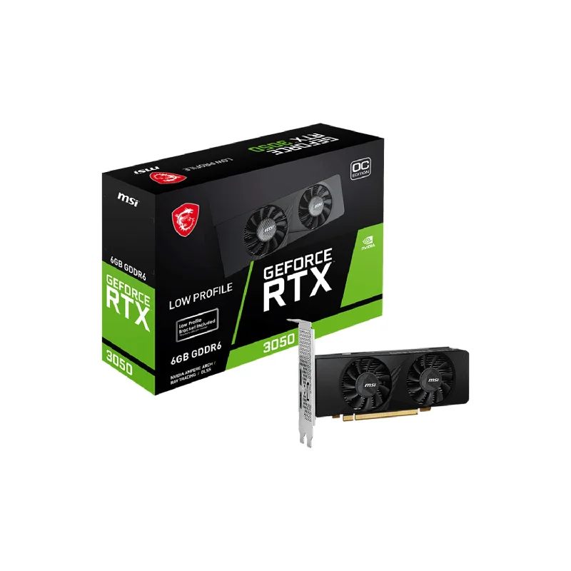 MSI GeForce RTX 3050 6GB, GDDR6 OC Graphics Card, Low Profile / High Profile