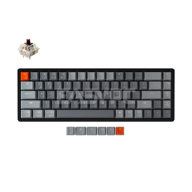 Keychron K6 Brown Switch/Plastic Frame/Wireless & Wired/For Mac/iOS/Windows/Android,(K6P3) RGB Mechanical Keyboard 4JTP