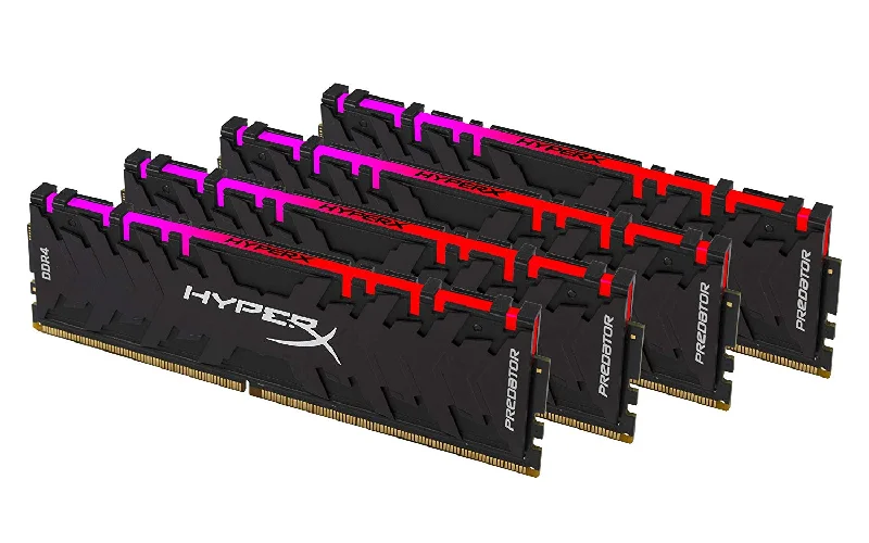 HyperX Predator DDR4 RGB 64GB Kit (4 x 16GB) 3200MHz CL16 DIMM XMP RAM Memory/Infrared Sync Technology- Black (HX432C16PB3AK4/64)