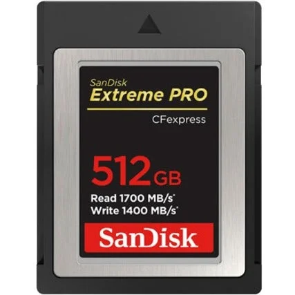 SanDisk SDCFE-512G-ANCNN Extreme PRO CFexpress Card Type B, 512GB Storage Capacity, 1.66 GB/s Read Speed, 1.37 GB/s Write Speed