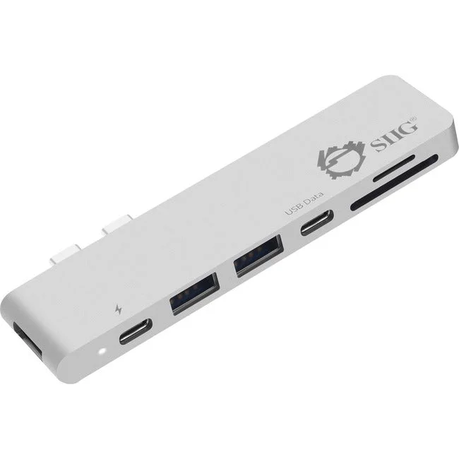 SIIG Thunderbolt 3 USB-C Hub HDMI with Card Reader & PD Adapter - Silver JU-TB0412-S1