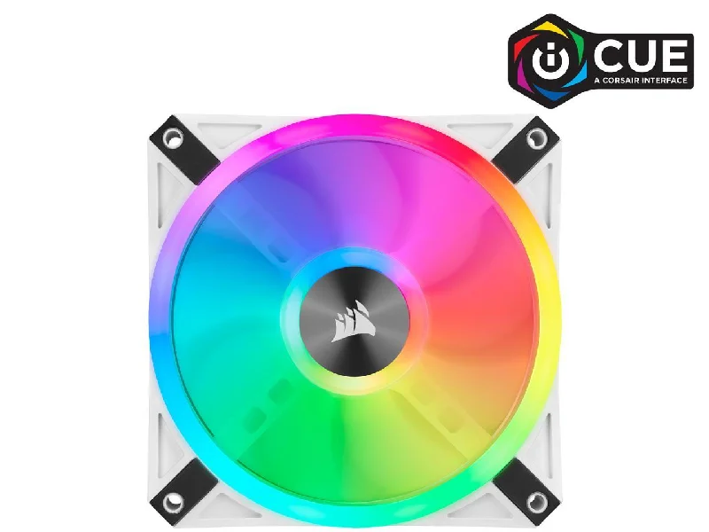 Corsair Ql Series, Icue Ql120 Rgb, 120Mm Rgb Led Pwm White Fan, Single Fan - Co-9050103-Ww