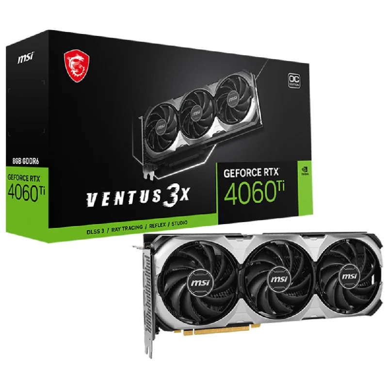 MSI GeForce RTX 4060 Ti VENTUS 3X E OC 8GB GDDR6 Graphics Card