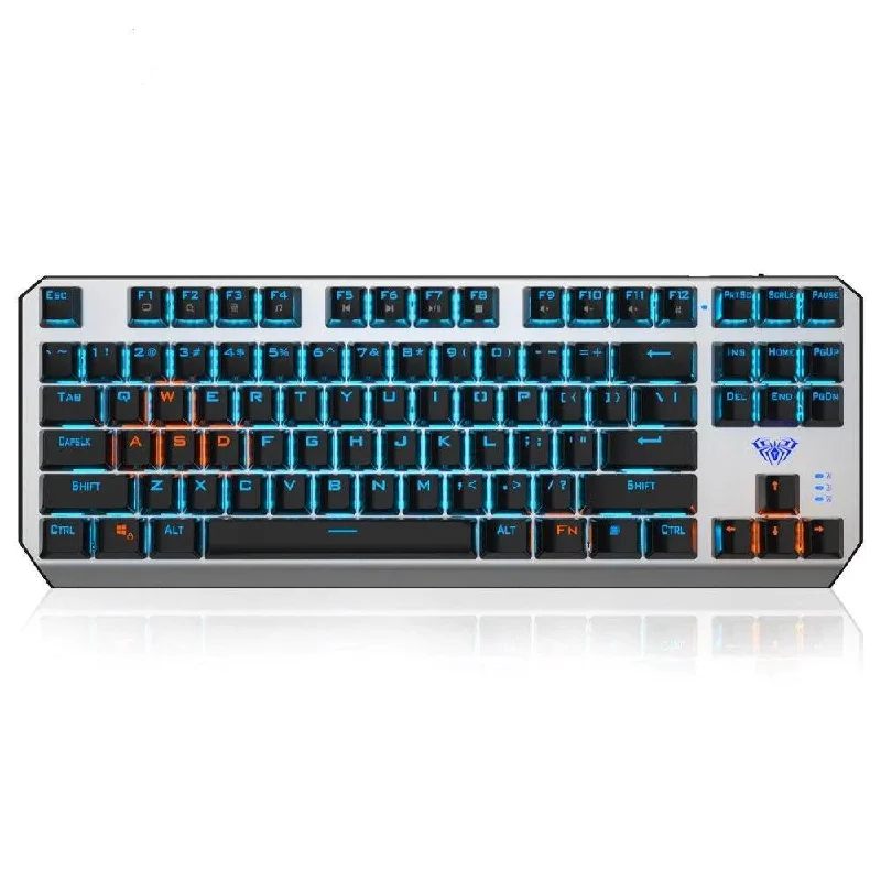 Aula Wind F3087 Red Switch Wired Rainbow Gaming Keyboard English & Arabic - Black