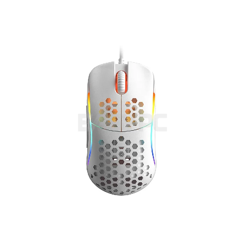 HK Gaming - Naos M RGB Gaming Mouse - Ultra Lightwieght Honeycomb Shell/Wired/White/Medium/PWM3360 Sensor (4895233306991) 4JTP  HKNa1733