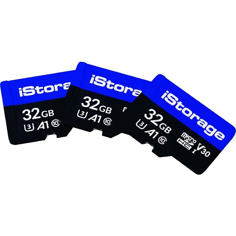 iStorage IS-MSD-3-32 32GB MicroSDXC Card, 3 Pack - High-Speed Storage Solution