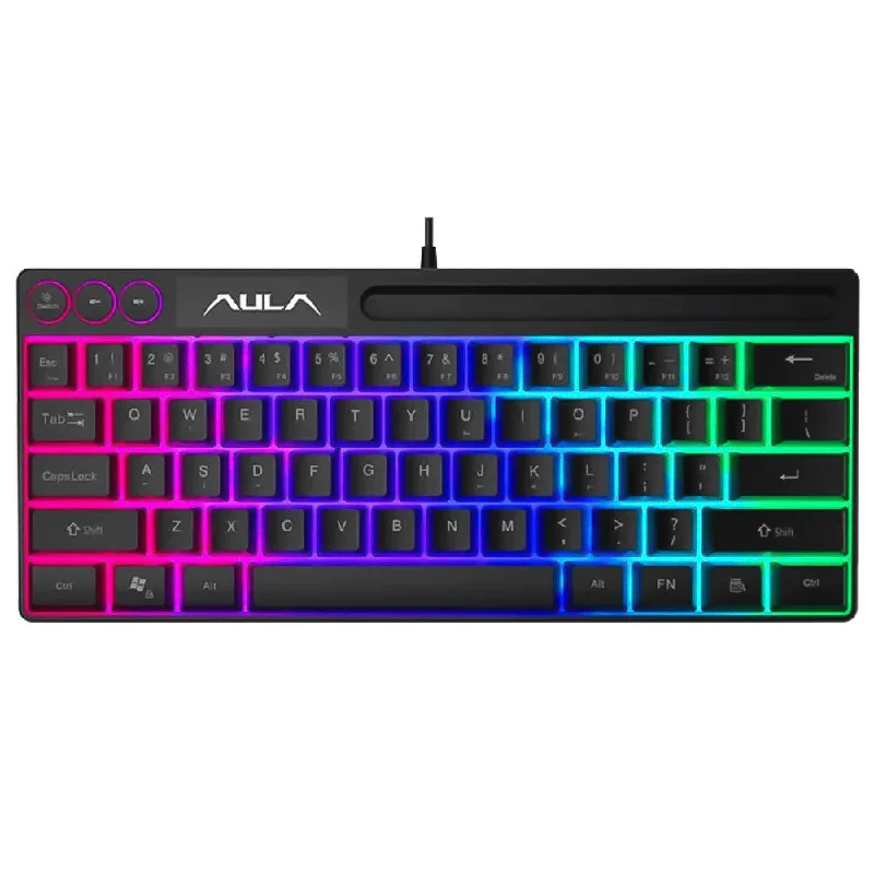 Aula Wind F3061 Wired Rainbow Gaming Keyboard English & Arabic