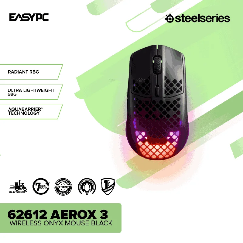 SteelSeries 62612 Aerox 3 Wireless Onyx Mouse Black