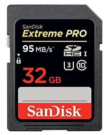 SanDisk Extreme PRO 32GB UHS-I/U3 SDHC Flash Memory Card with up to 95MB/s- SDSDXPA-032G-AFFP