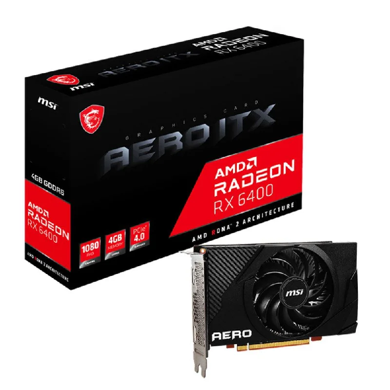 MSI Radeon RX 6400 AERO ITX 4GB GDDR6 Graphics Card