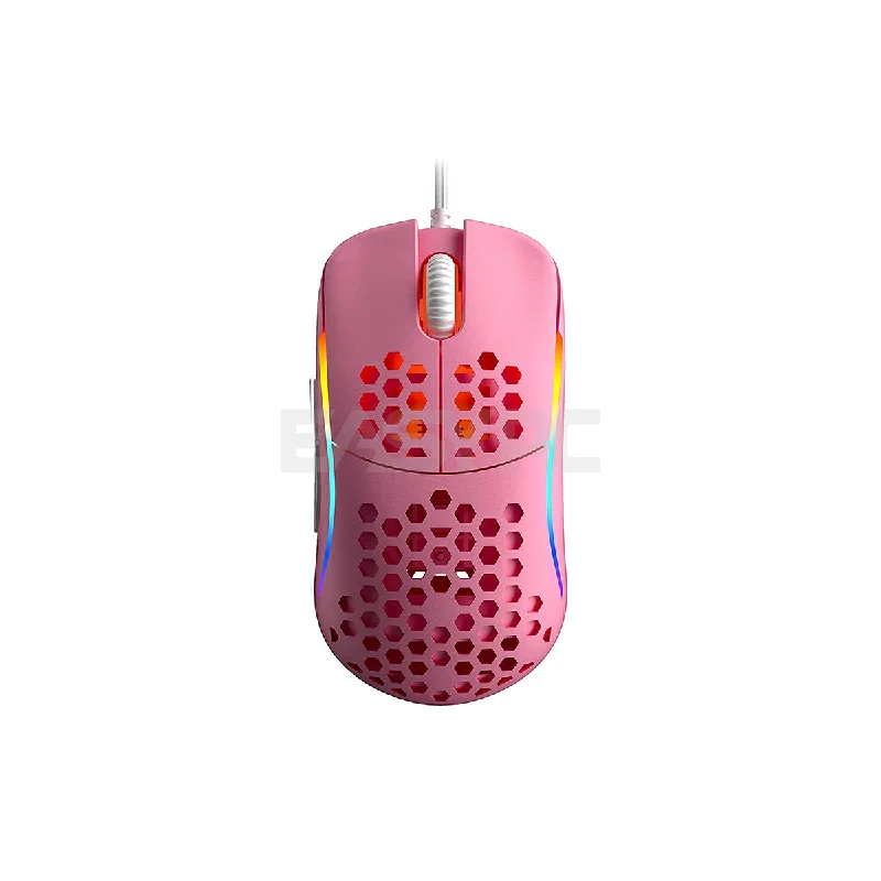 HK Gaming - Naos M RGB Gaming Mouse - Ultra Lightweight Honeycomb Shell/Wired/Prism Pink/Medium/PWM3360 Sensor (4895233307011) 4JTP  HKNa1732