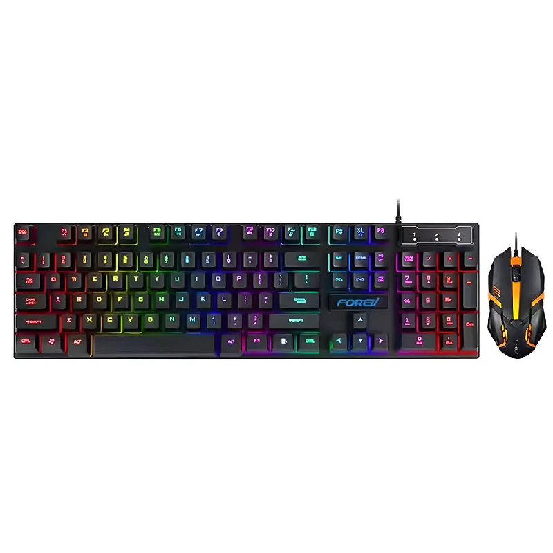 Forev FV-Q305S Wired Rainbow Gaming Keyboard + Mouse Combo English & Arabic