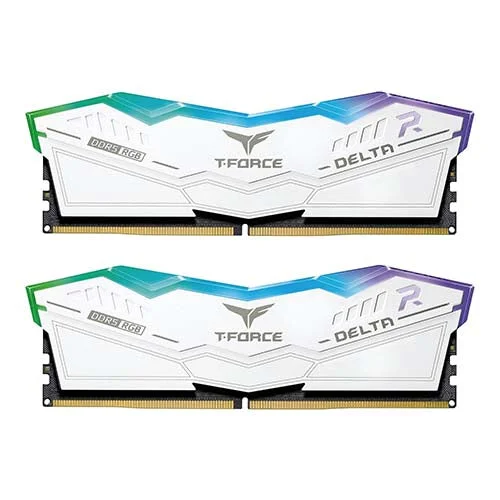 T-Force Delta RGB 32G Dual White DDR5 6400MT/s Desktop Memory FF4D532G6400HC32ADC01